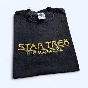 Vintage 1990s Black and Gold Star Trek Magazine tee XXL